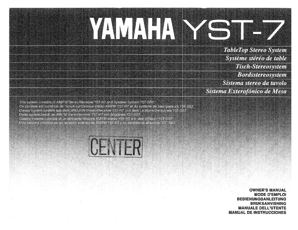 YAMAHA YST-7 OWNER'S MANUAL Pdf Download | ManualsLib