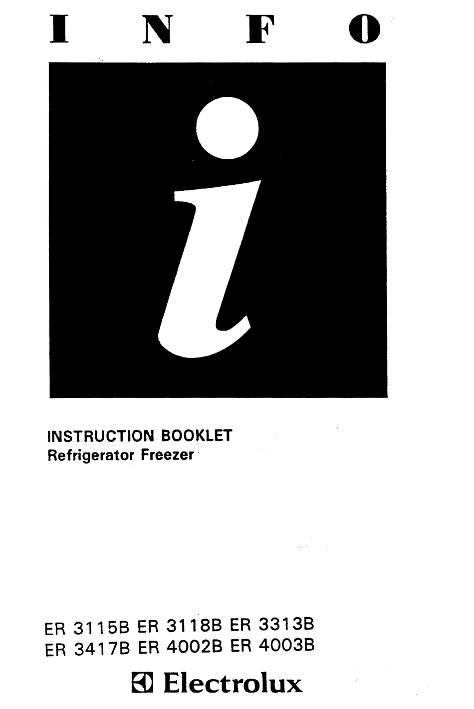 ELECTROLUX ER 3115B INSTRUCTION BOOKLET Pdf Download | ManualsLib