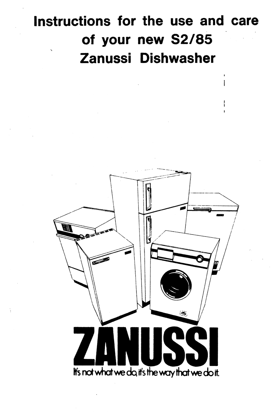 ZANUSSI S2/85 INSTRUCTIONS FOR USE AND CARE MANUAL Pdf Download