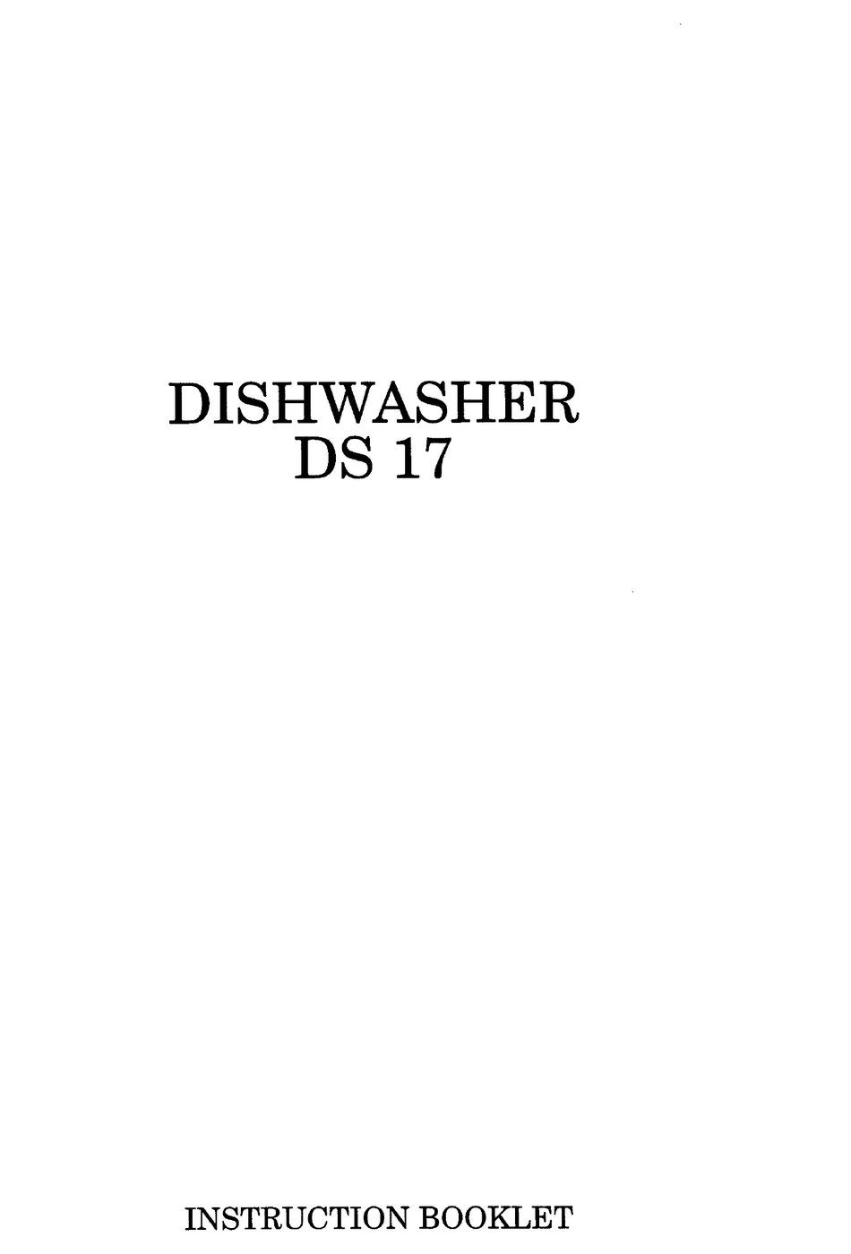 ZANUSSI DS 17 INSTRUCTION BOOKLET Pdf Download ManualsLib