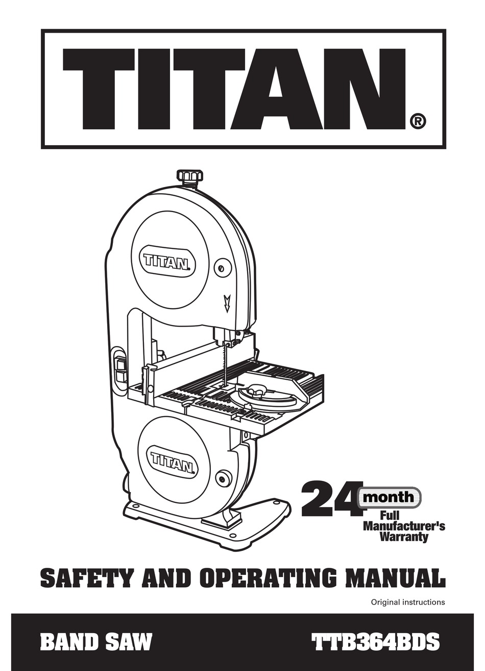 TITAN TTB364BDS SAFETY AND OPERATING MANUAL Pdf Download ManualsLib