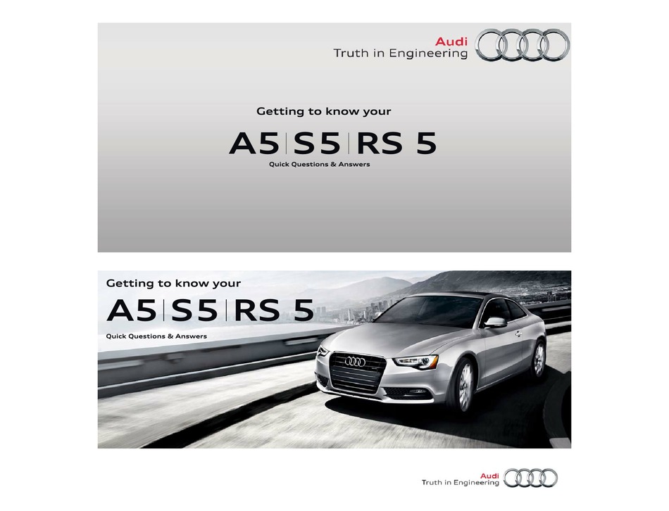 AUDI A5 GETTING TO KNOW MANUAL Pdf Download ManualsLib