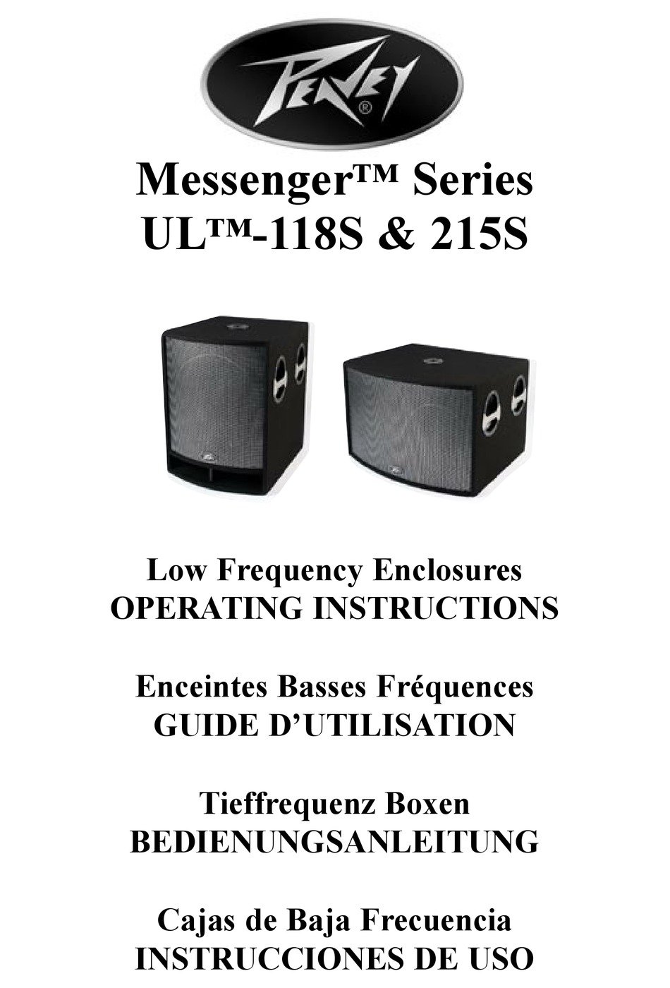 PEAVEY MESSENGER UL-118S OPERATING INSTRUCTIONS MANUAL Pdf Download ...