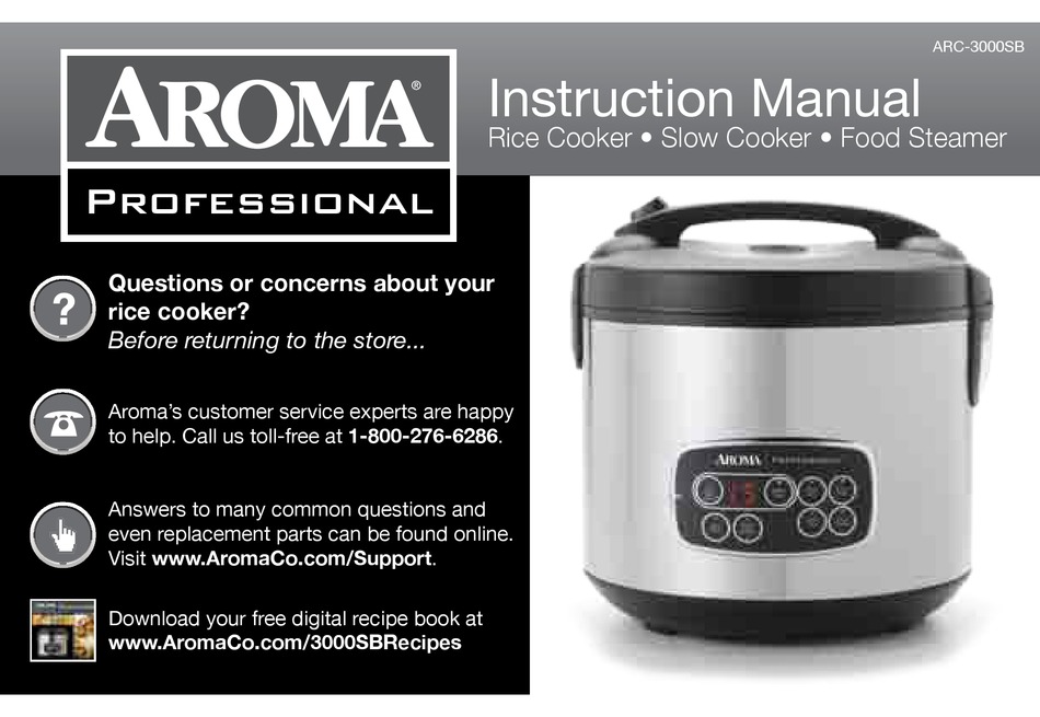 Aroma Professional Arc 3000sb Instruction Manual Pdf Download Manualslib