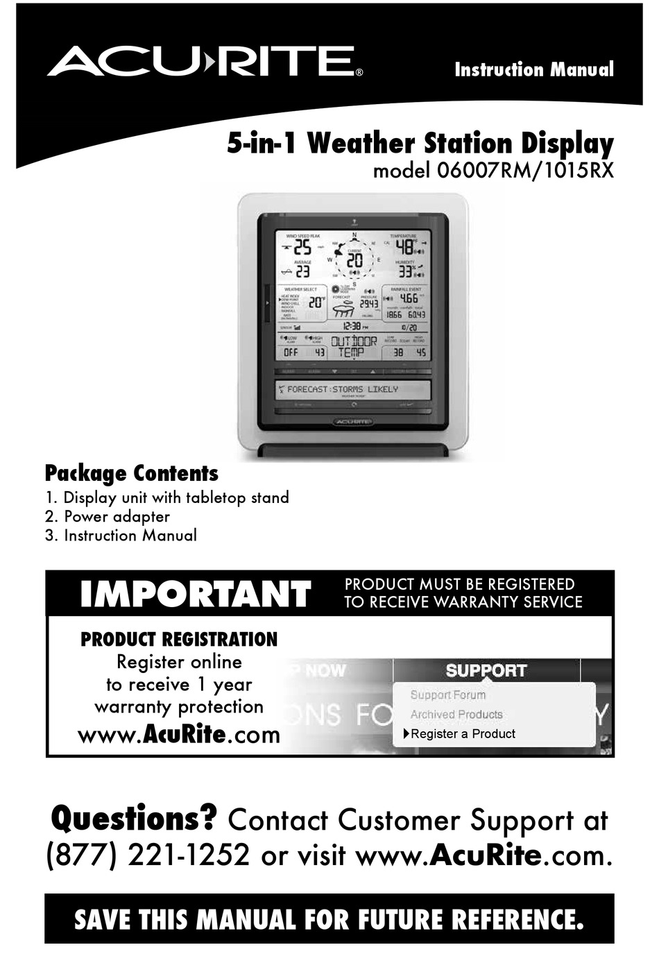 ACURITE 06007RM INSTRUCTION MANUAL Pdf Download ManualsLib