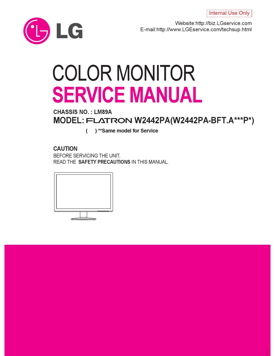 LG FLATRON W2442PA SERVICE MANUAL Pdf Download | ManualsLib