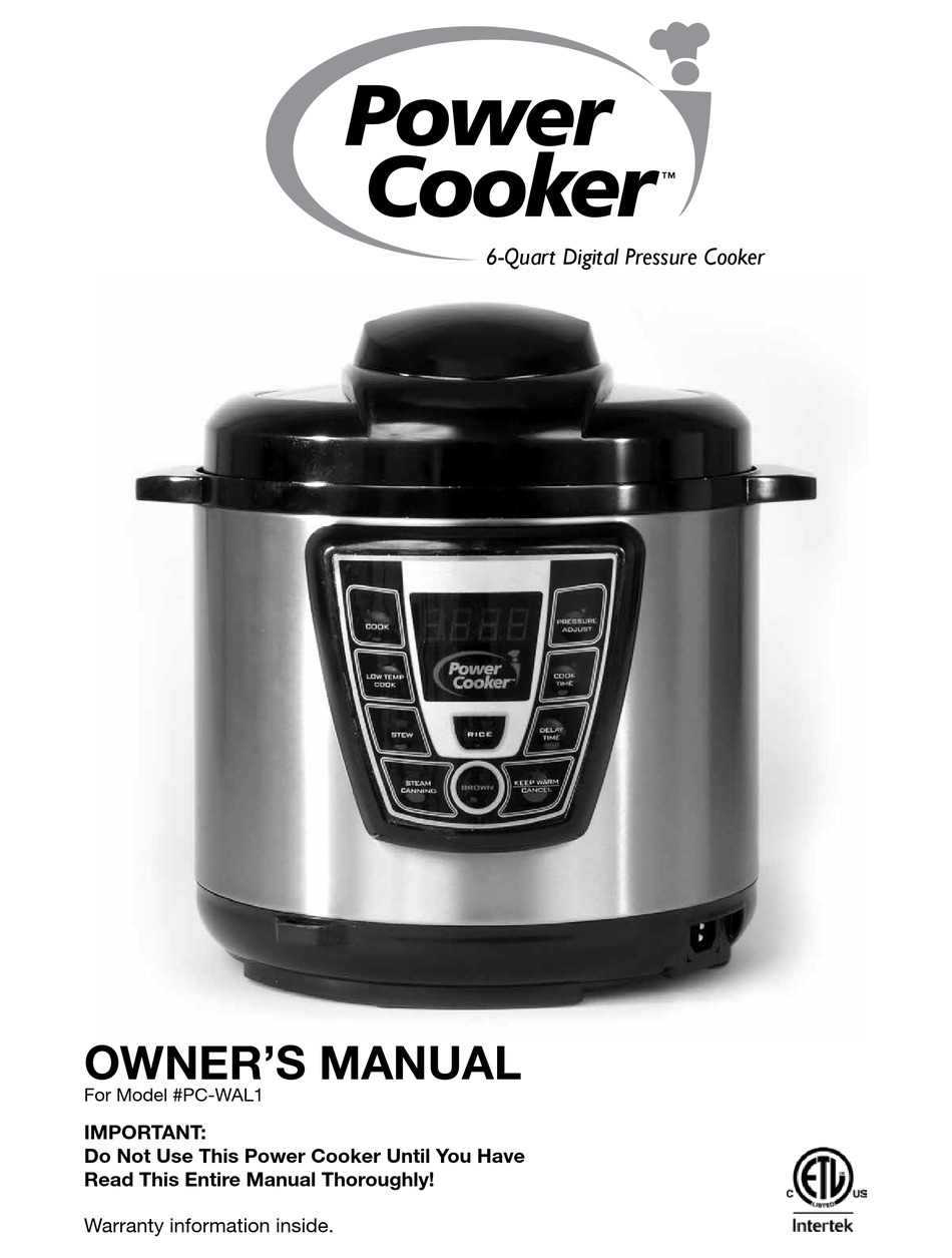 power cooker 6qt pressure cooker manual