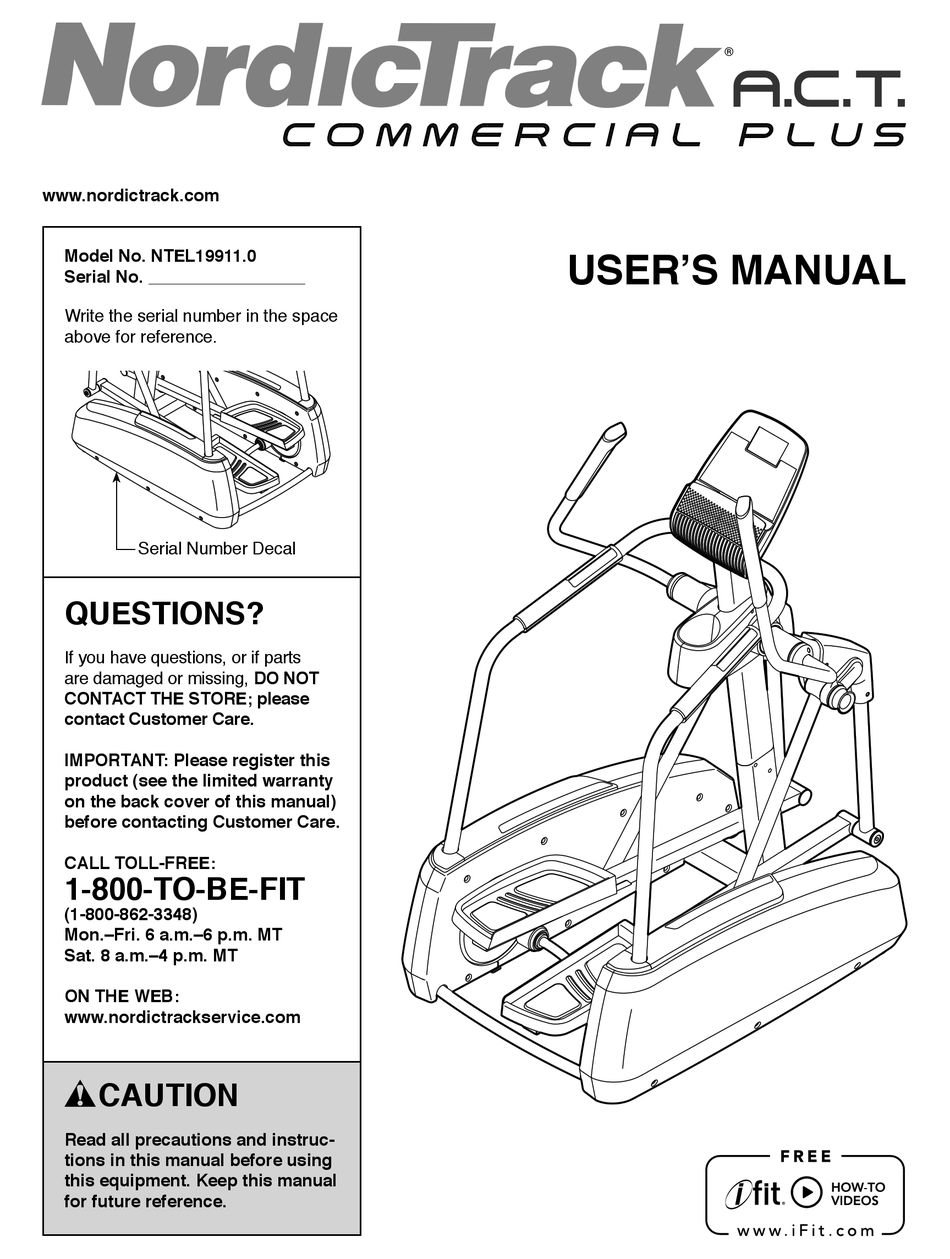 NORDICTRACK NTEL19911.0 USER MANUAL Pdf Download | ManualsLib