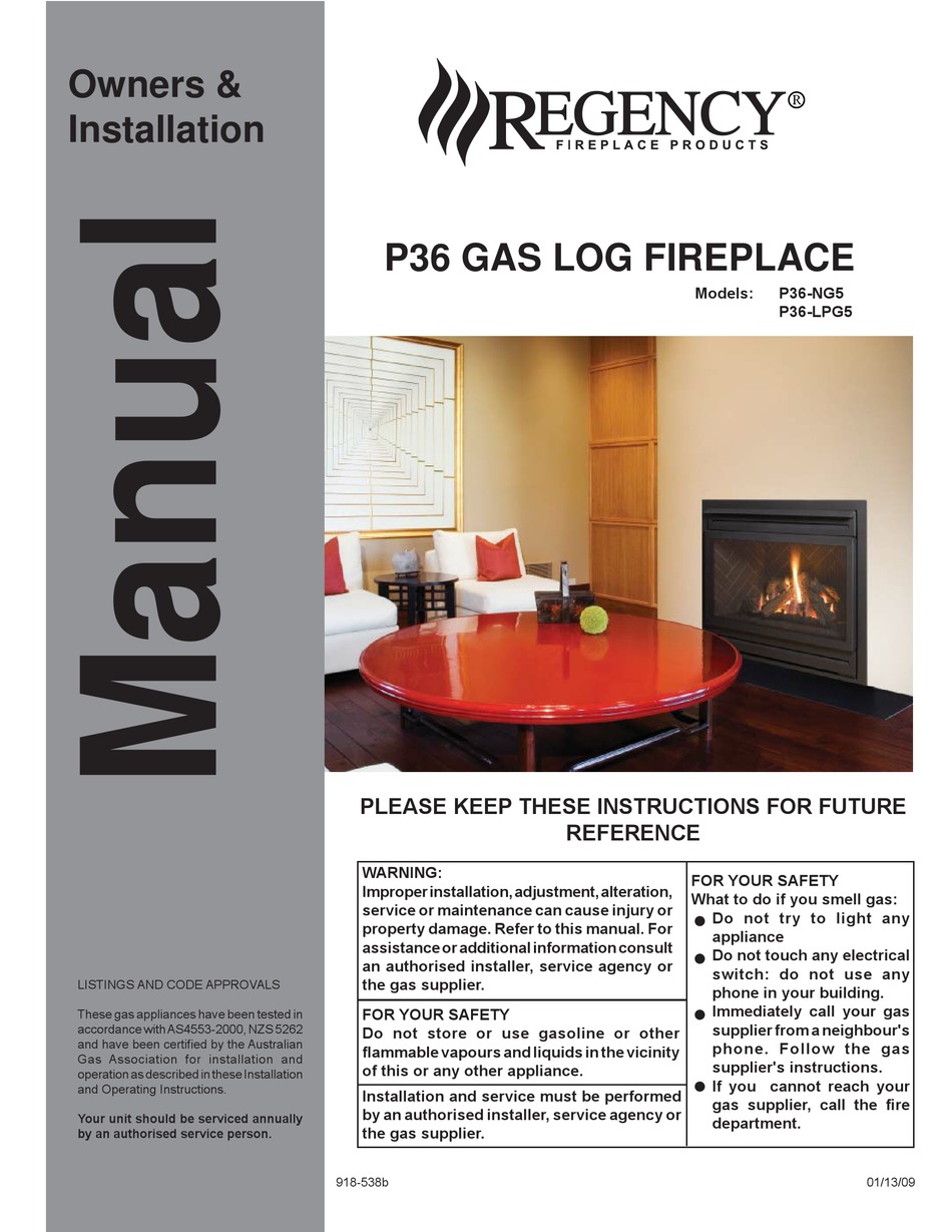 REGENCY P36NG5 OWNERS & INSTALLATION MANUAL Pdf Download ManualsLib