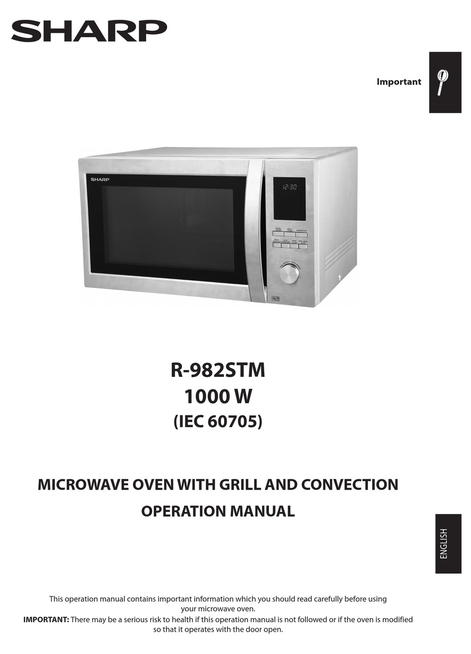 Sharp R 982stm Operation Manual Pdf Download Manualslib