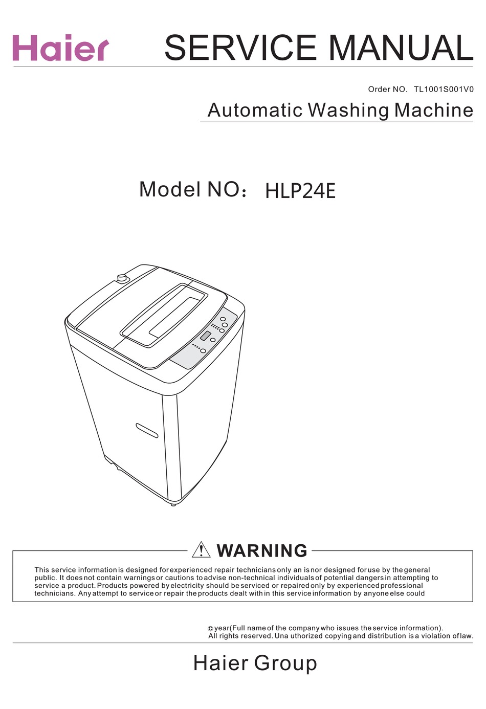 haier washer hlp24e