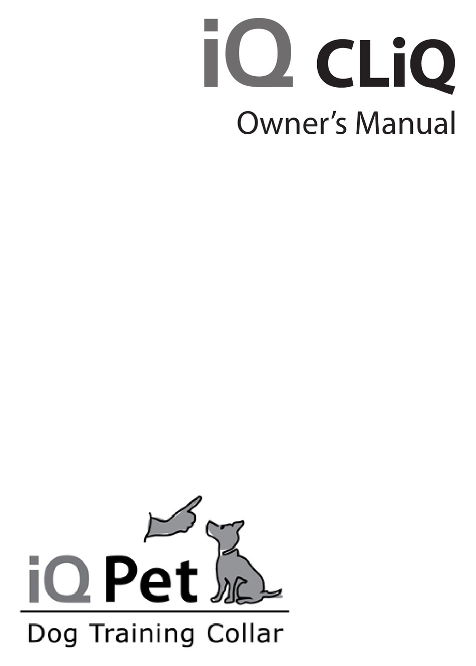 IQ PET IQ CLIQ OWNER'S MANUAL Pdf Download | ManualsLib