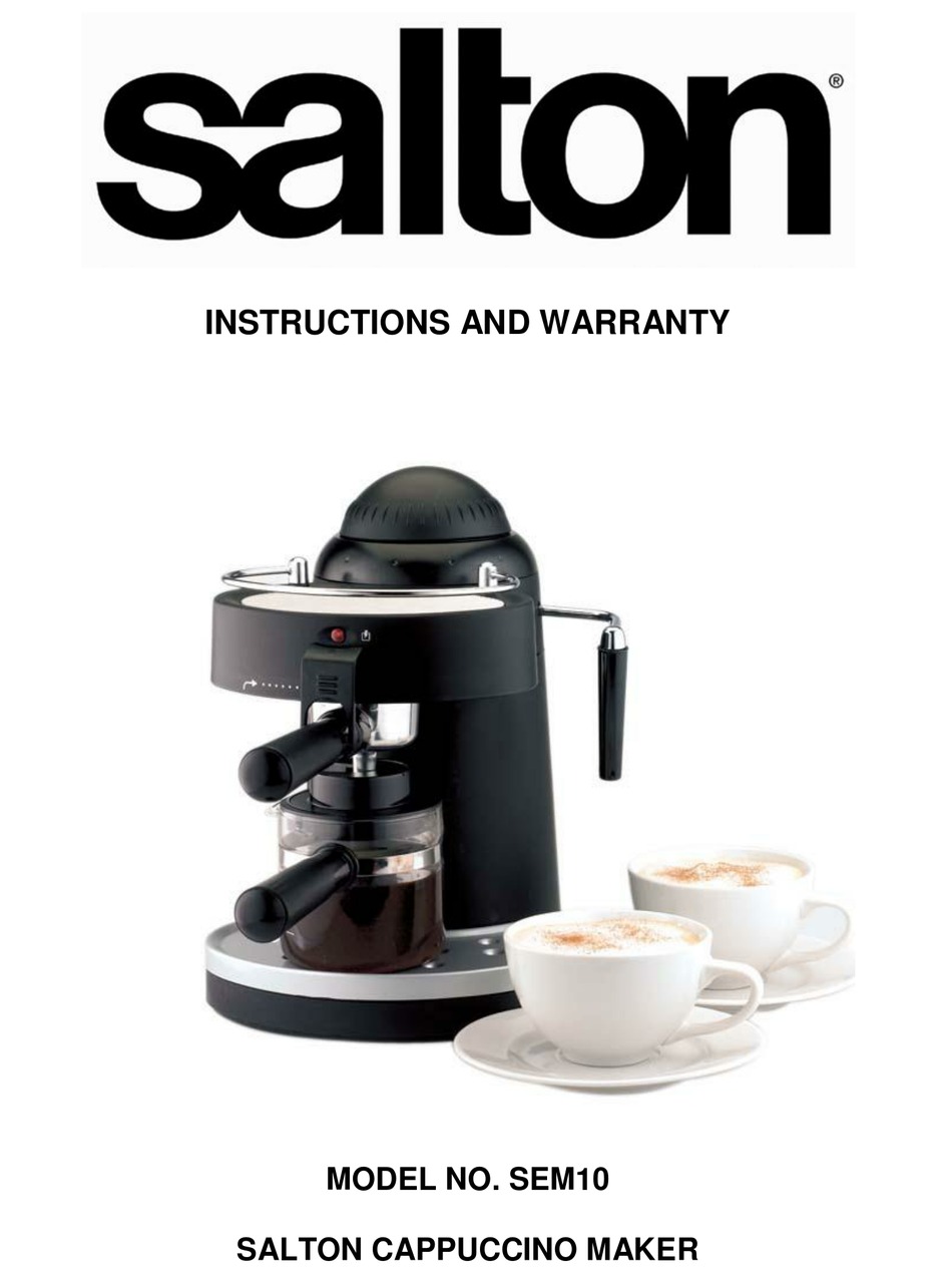SALTON SEM10 INSTRUCTIONS AND WARRANTY INFORMATION Pdf Download