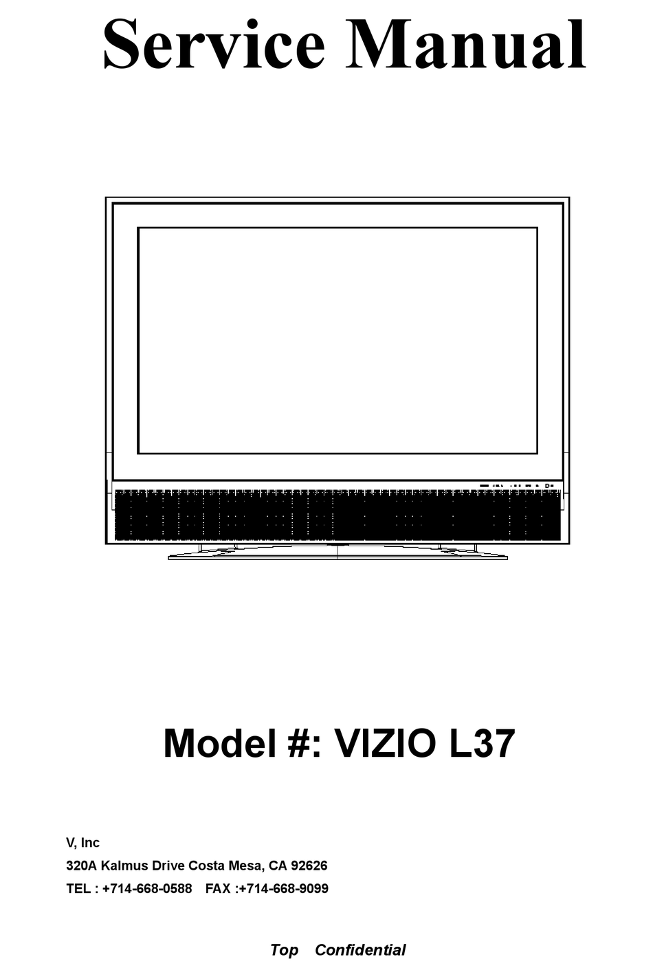 VIZIO L37 SERVICE MANUAL Pdf Download | ManualsLib