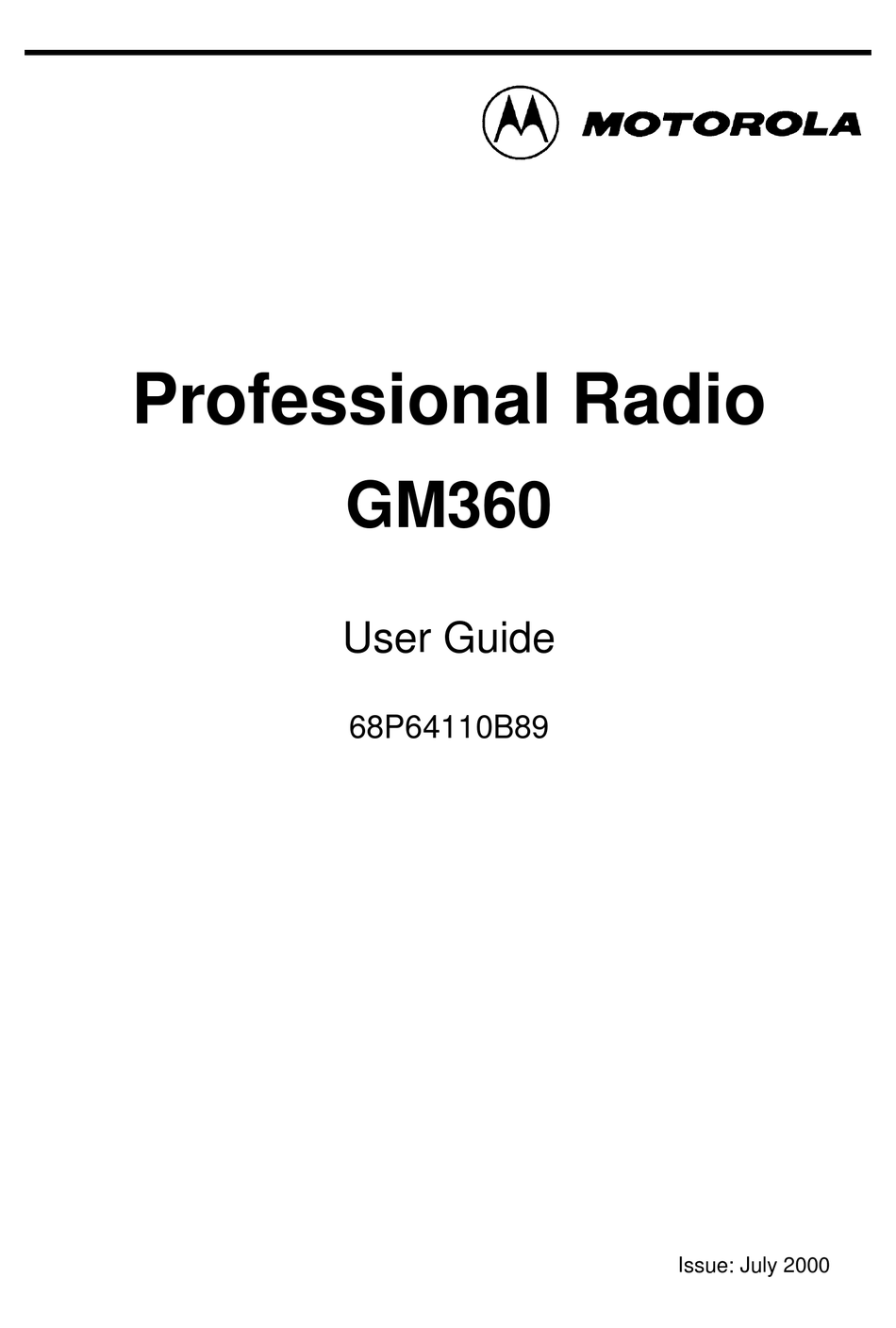 Motorola Gm360 User Manual Pdf Download Manualslib