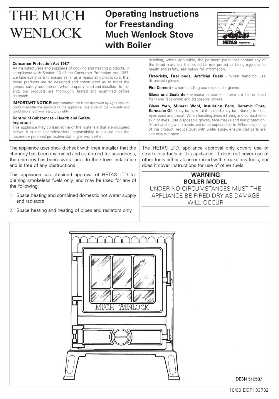 much wenlock stove with back boiler