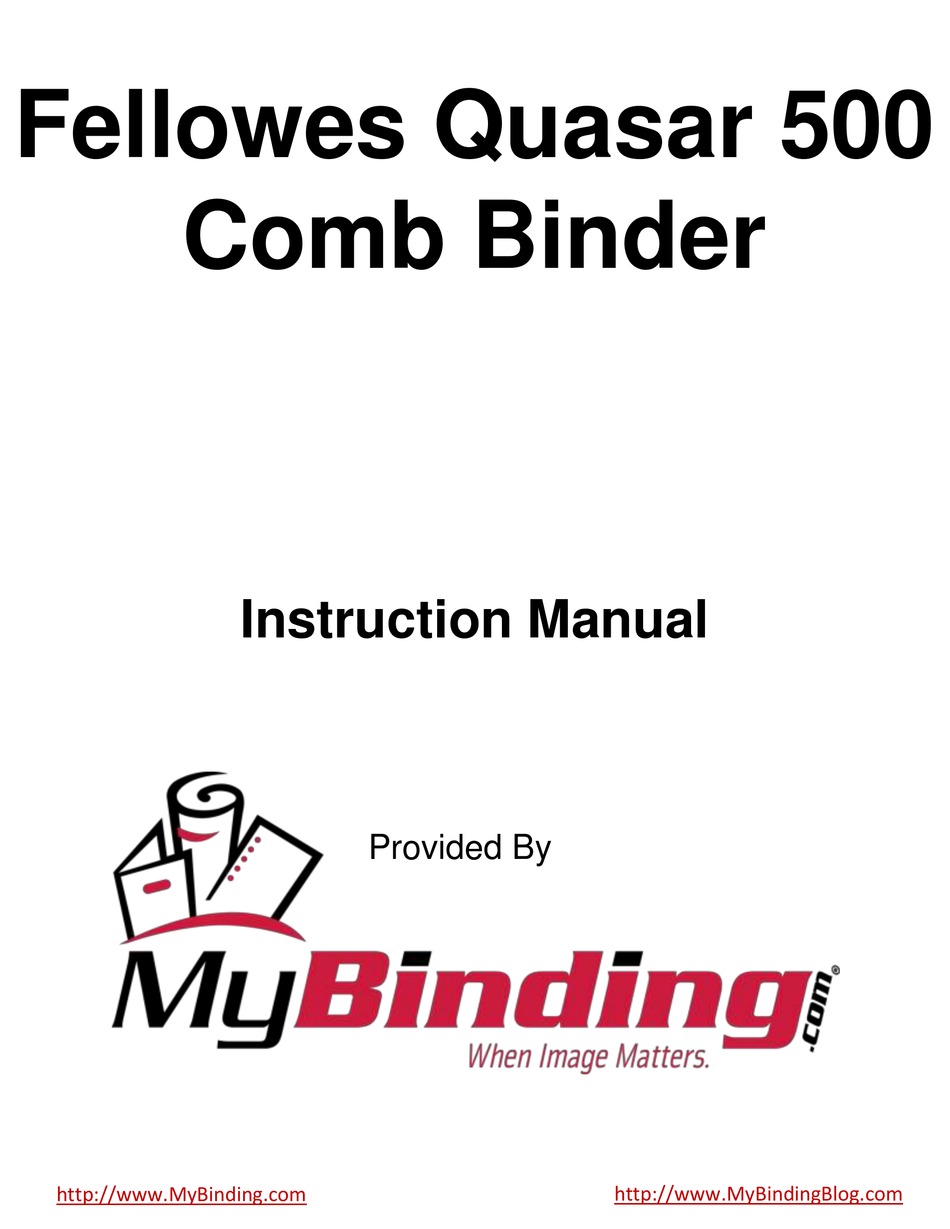 FELLOWES QUASAR 500 INSTRUCTION MANUAL Pdf Download ManualsLib