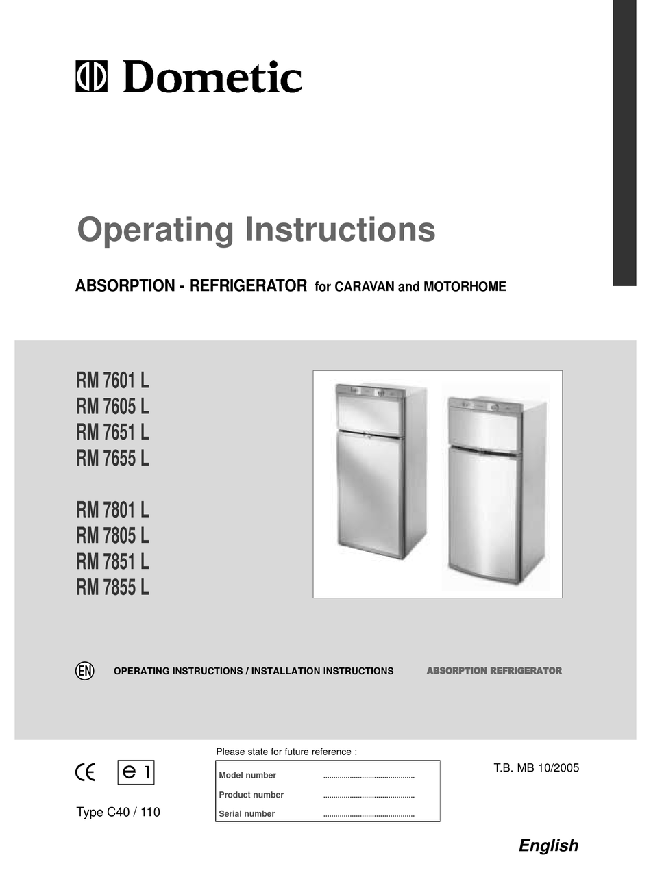 Dometic Rm 7601 L Operating And Installation Instructions Pdf Download Manualslib