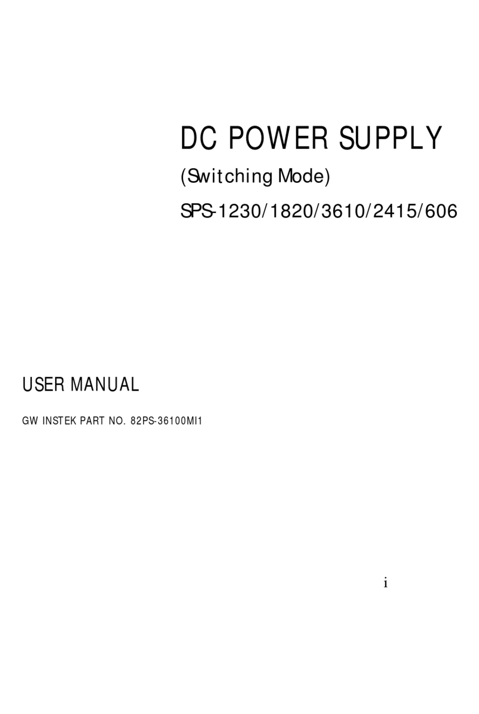 Gw Instek Sps 1230 User Manual Pdf Download Manualslib