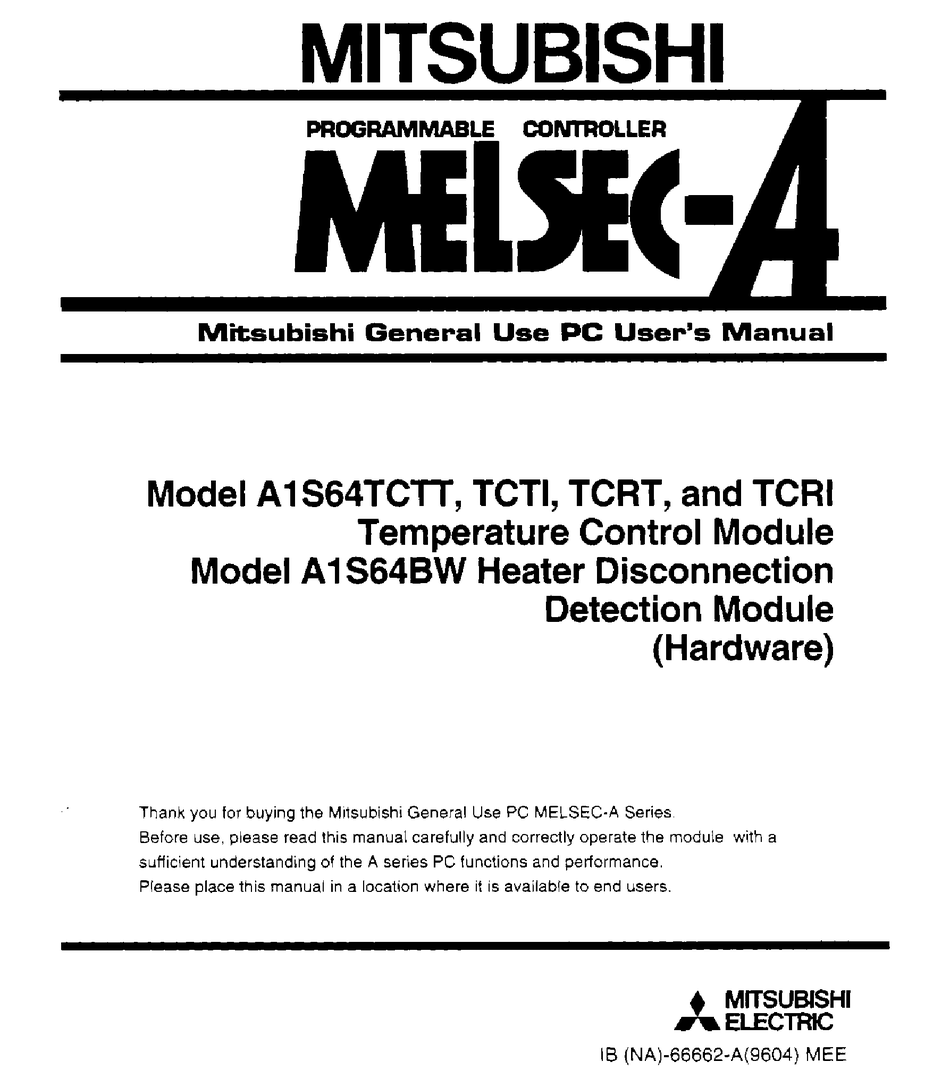 MITSUBISHI ELECTRIC A1 S64TCTT USER MANUAL Pdf Download | ManualsLib