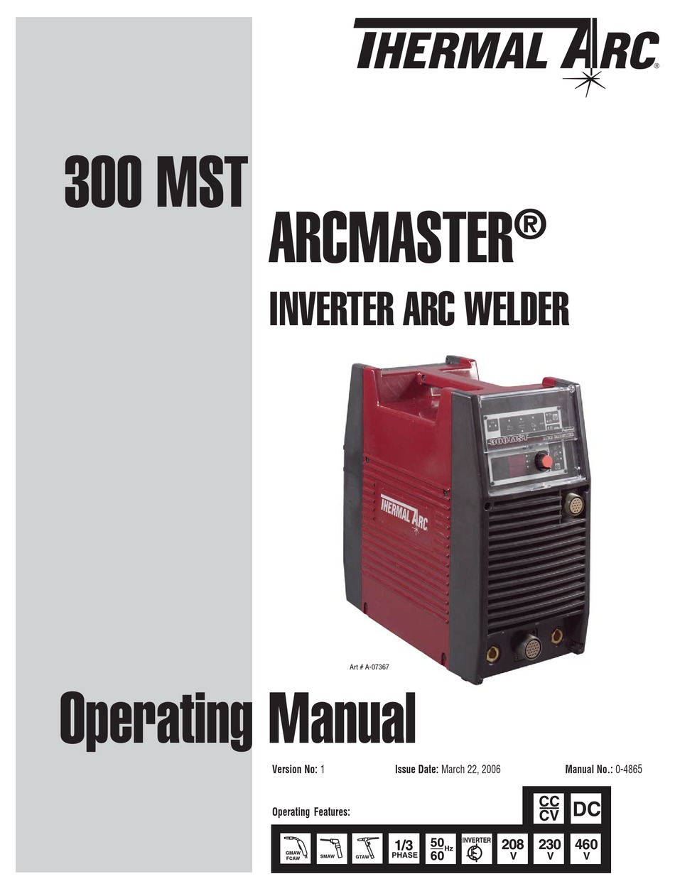 THERMAL ARC ARCMASTER 300 MST OPERATING MANUAL Pdf Download | ManualsLib