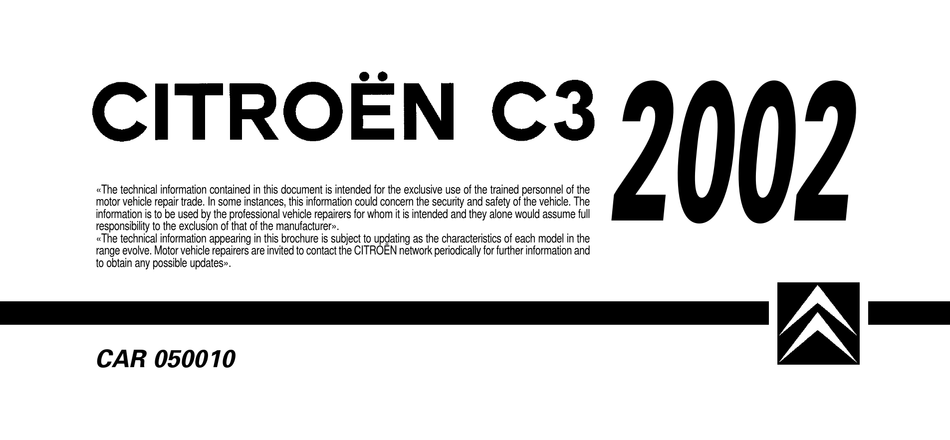 Citroen C3 2002 User Manual Pdf Download | Manualslib