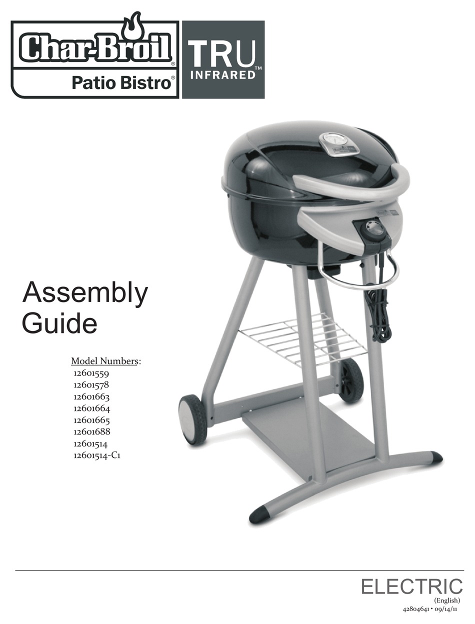 CHAR BROIL PATIO BISTRO 12601559 ASSEMBLY MANUAL Pdf Download