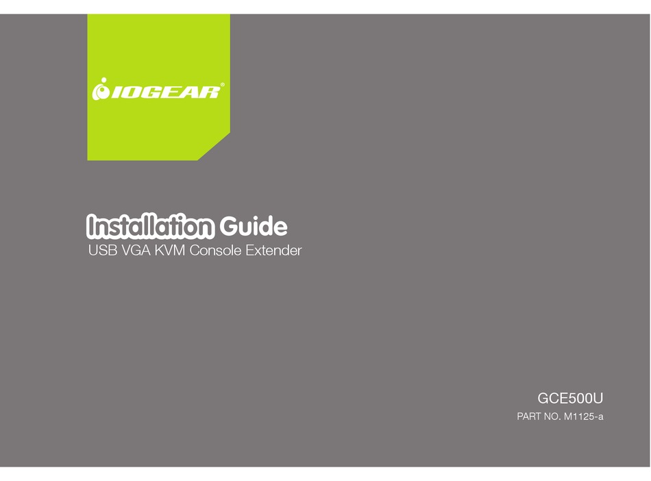IOGEAR GCE500U INSTALLATION MANUAL Pdf Download ManualsLib