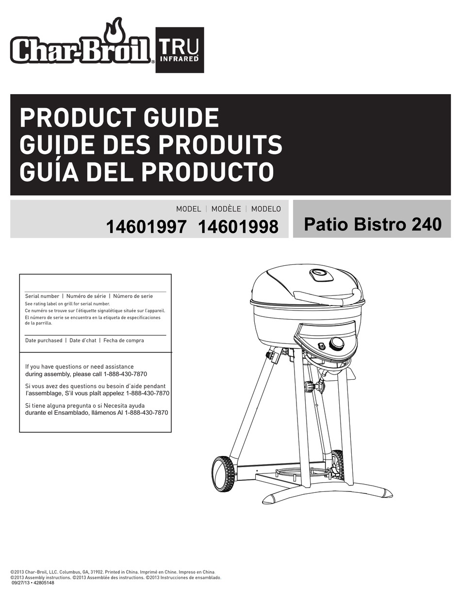 CHAR BROIL 14601997 PRODUCT MANUAL Pdf Download ManualsLib