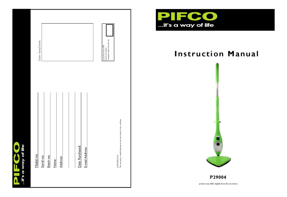 PIFCO P29004 INSTRUCTION MANUAL Pdf Download ManualsLib
