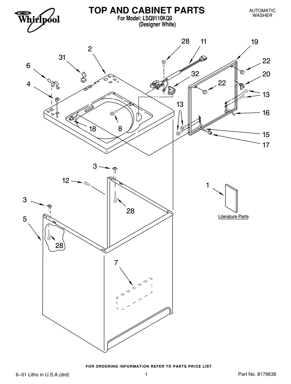 WHIRLPOOL LSQ9110KQ0 PARTS LIST Pdf Download | ManualsLib