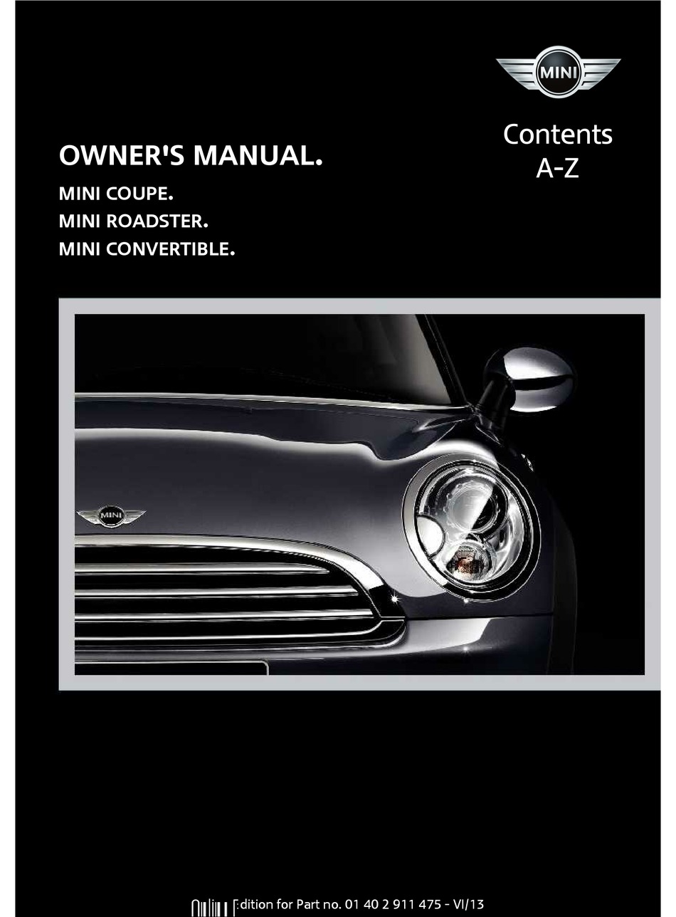 MINI COUPE OWNER'S MANUAL Pdf Download | ManualsLib