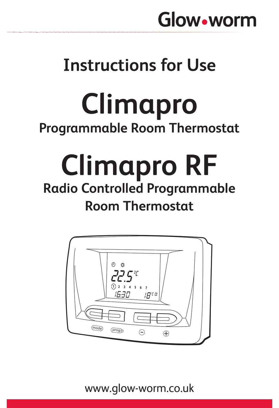 GLOWWORM CLIMAPRO INSTRUCTIONS FOR USE MANUAL Pdf Download ManualsLib