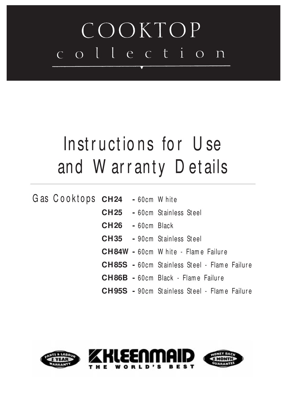 KLEENMAID CH24 INSTRUCTIONS FOR USE MANUAL Pdf Download ManualsLib