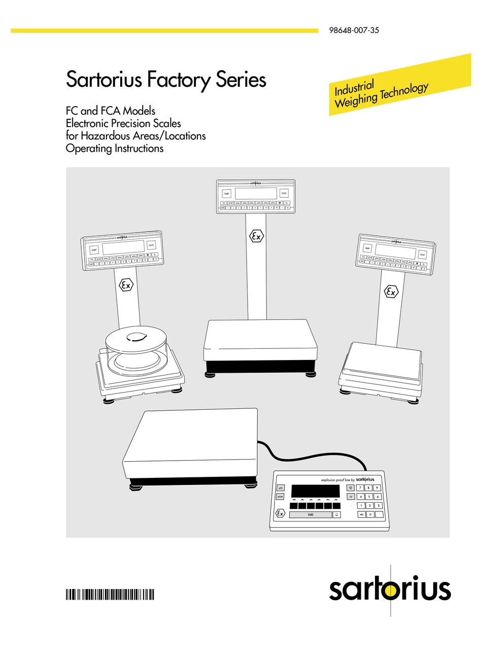 SARTORIUS FACTORY SERIES OPERATING INSTRUCTIONS MANUAL Pdf Download ManuaLib