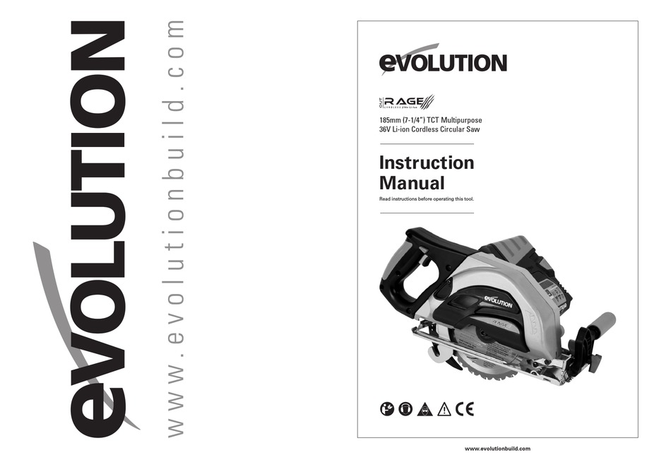 EVOLUTION CORDLESS CIRCULAR SAW INSTRUCTION MANUAL Pdf Download