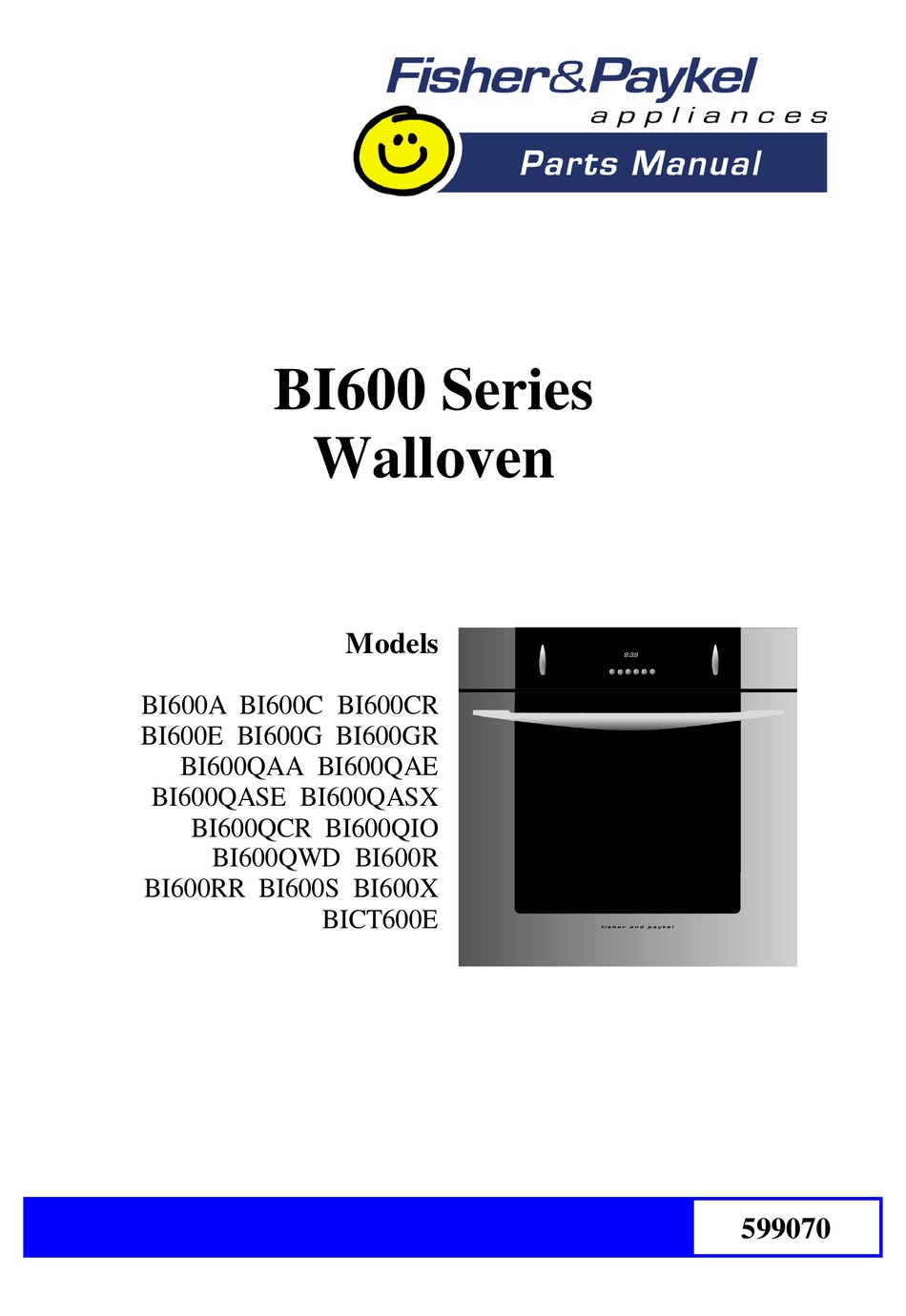 Fisher Paykel Bi600a Parts Manual Pdf Download Manualslib