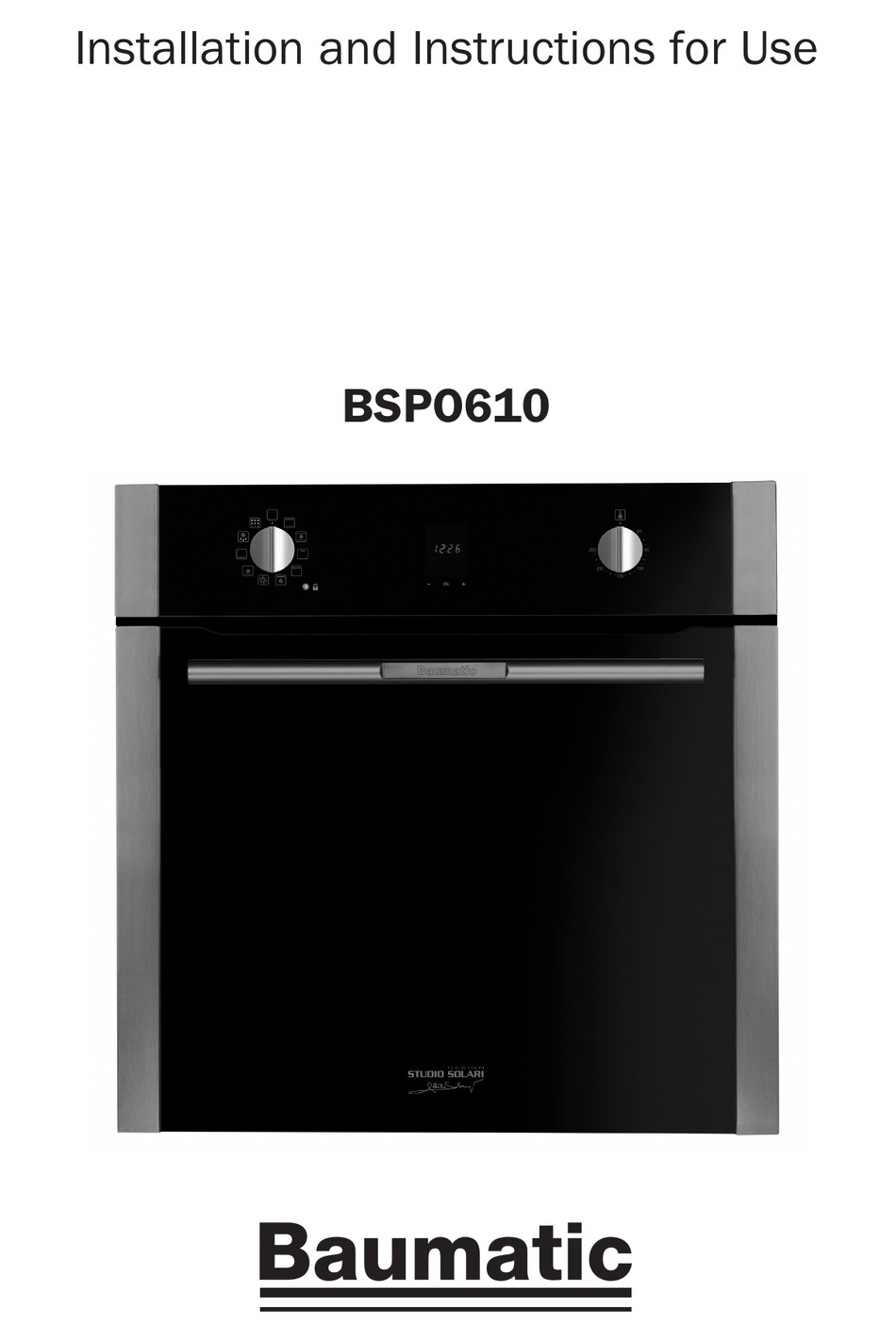 Baumatic Bspo610 Installation And Instructions For Use Pdf Download Manualslib