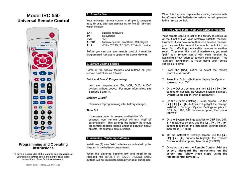 CONTEC IRC 550 PROGRAMMING AND OPERATING INSTRUCTIONS Pdf Download ...