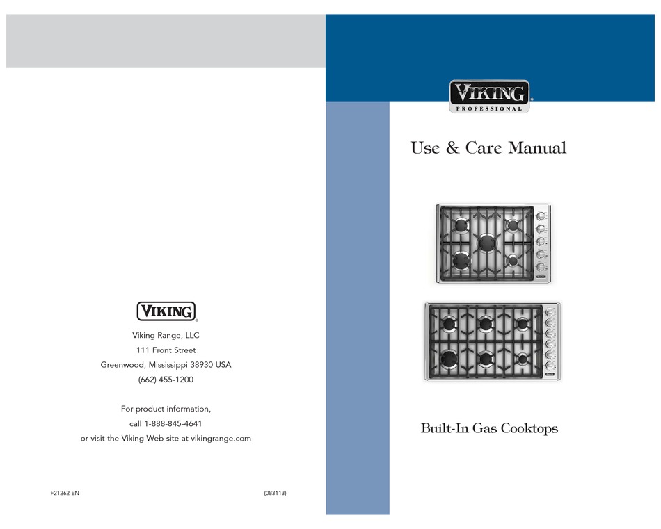 VIKING BUILTIN GAS COOKTOPS USE & CARE MANUAL Pdf Download ManualsLib
