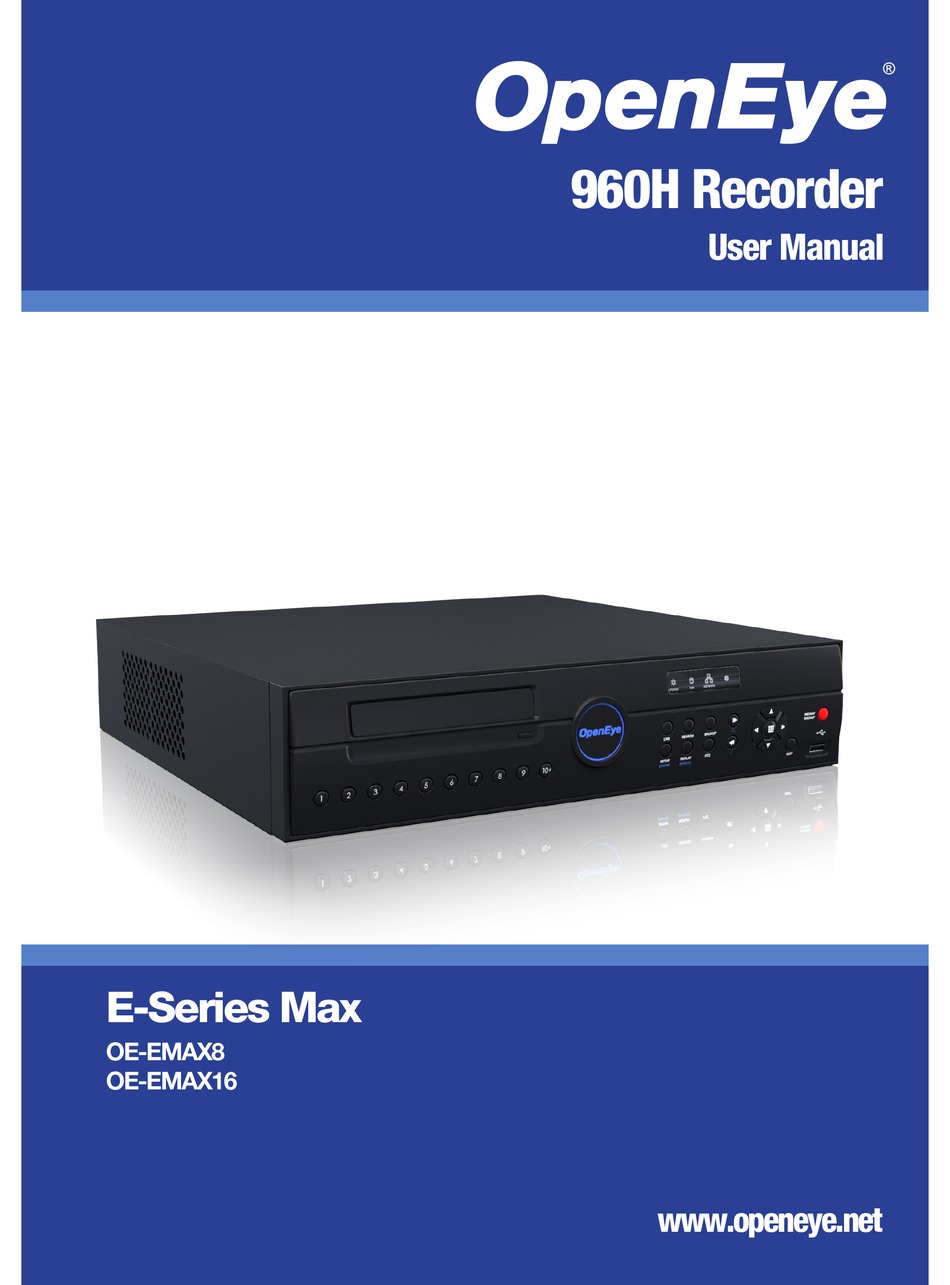 Max 960. H264 Recorder. OPENEYE. Mobile Video Recorder user manual.