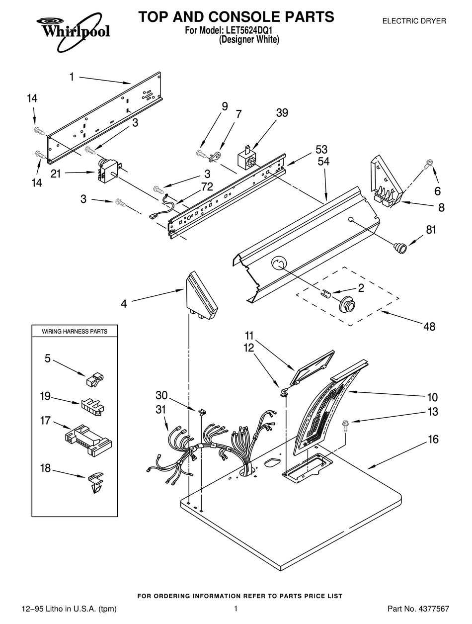 WHIRLPOOL LET5624DQ1 PARTS LIST Pdf Download ManualsLib