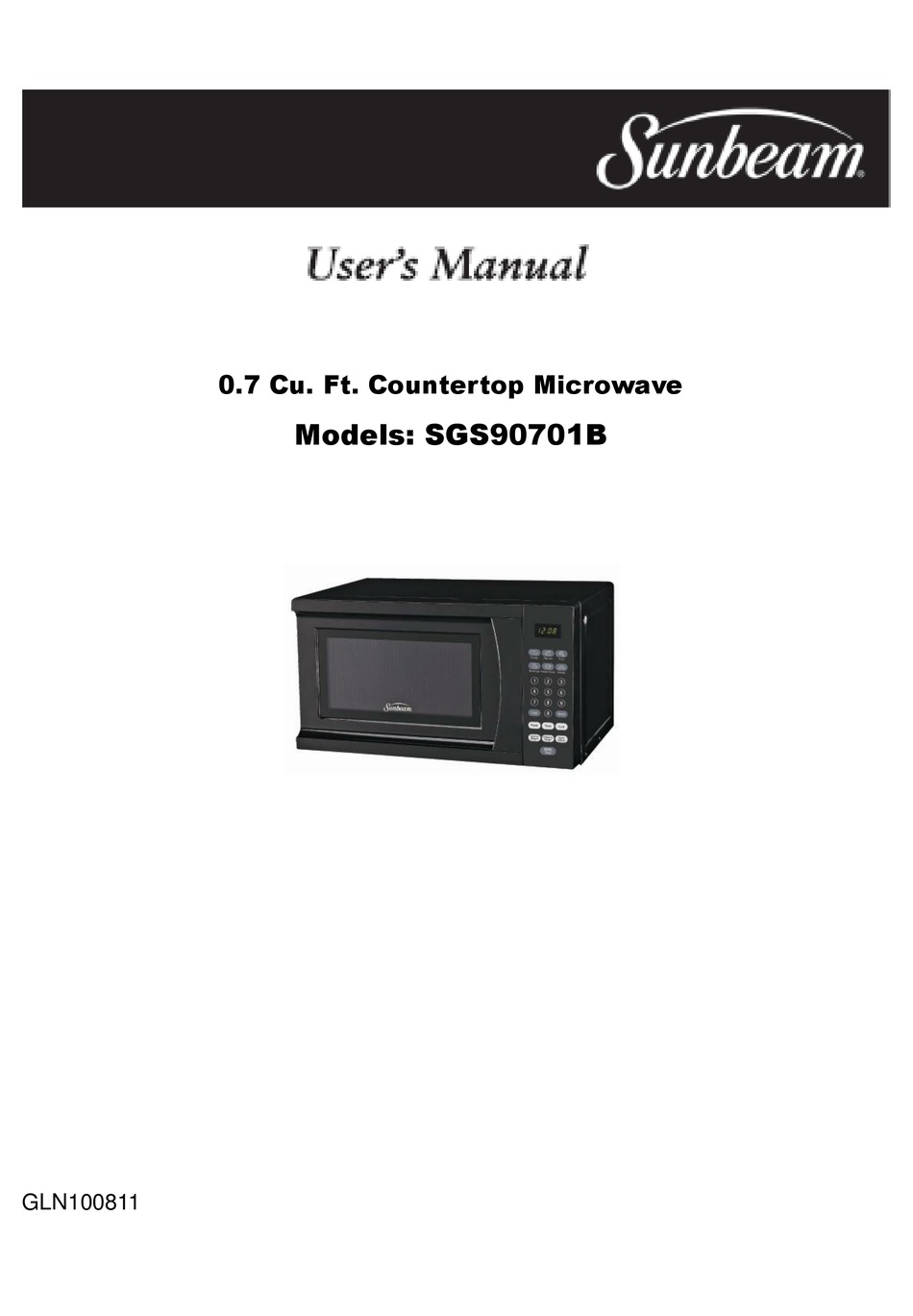 0 7 Cubic Foot Microwave Oven, Countertop Sunbeam Microwave