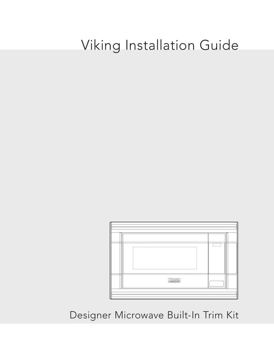 VIKING DESIGNER MICROWAVE BUILTIN TRIM KIT INSTALLATION MANUAL Pdf