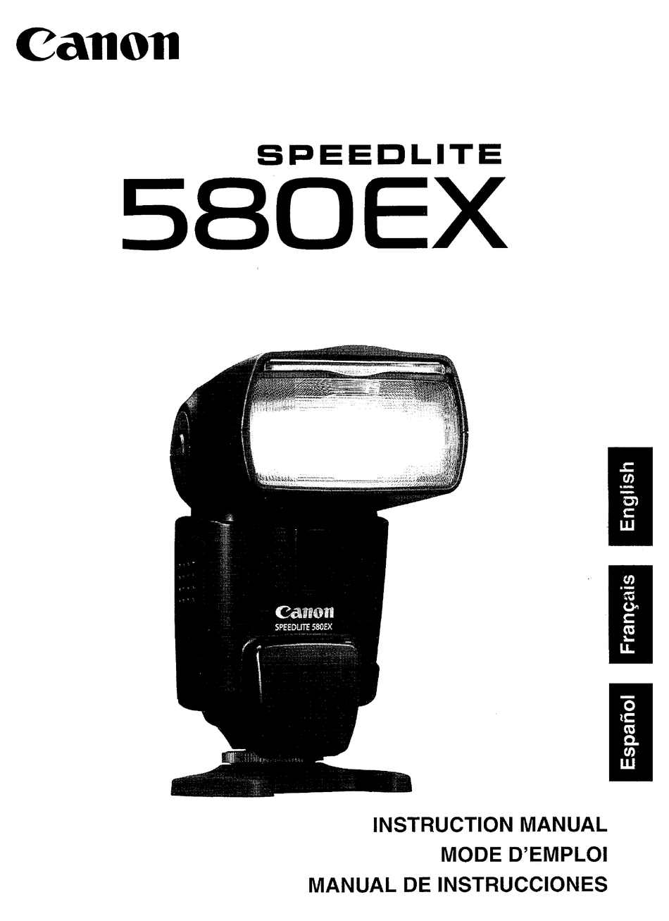 Canon Speedlite 580ex Instruction Manual Pdf Download Manualslib