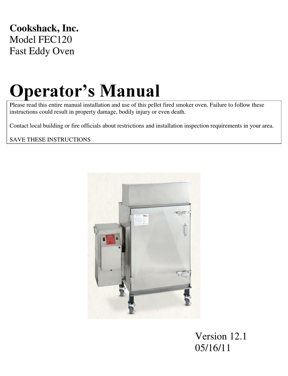 COOKSHACK FEC120 OPERATOR'S MANUAL Pdf Download ManualsLib