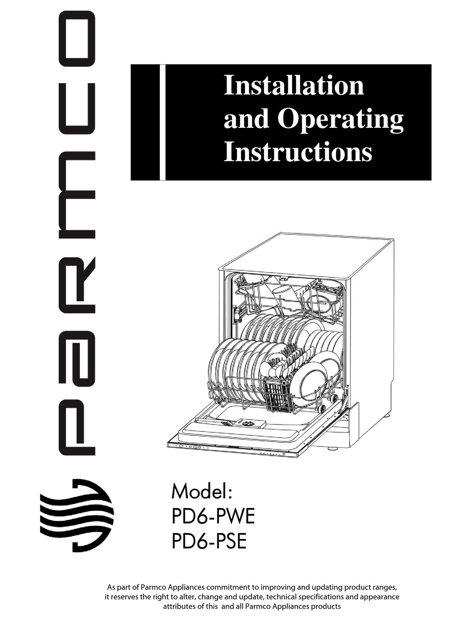 PARMCO PD6PWE INSTALLATION AND OPERATING INSTRUCTIONS MANUAL Pdf
