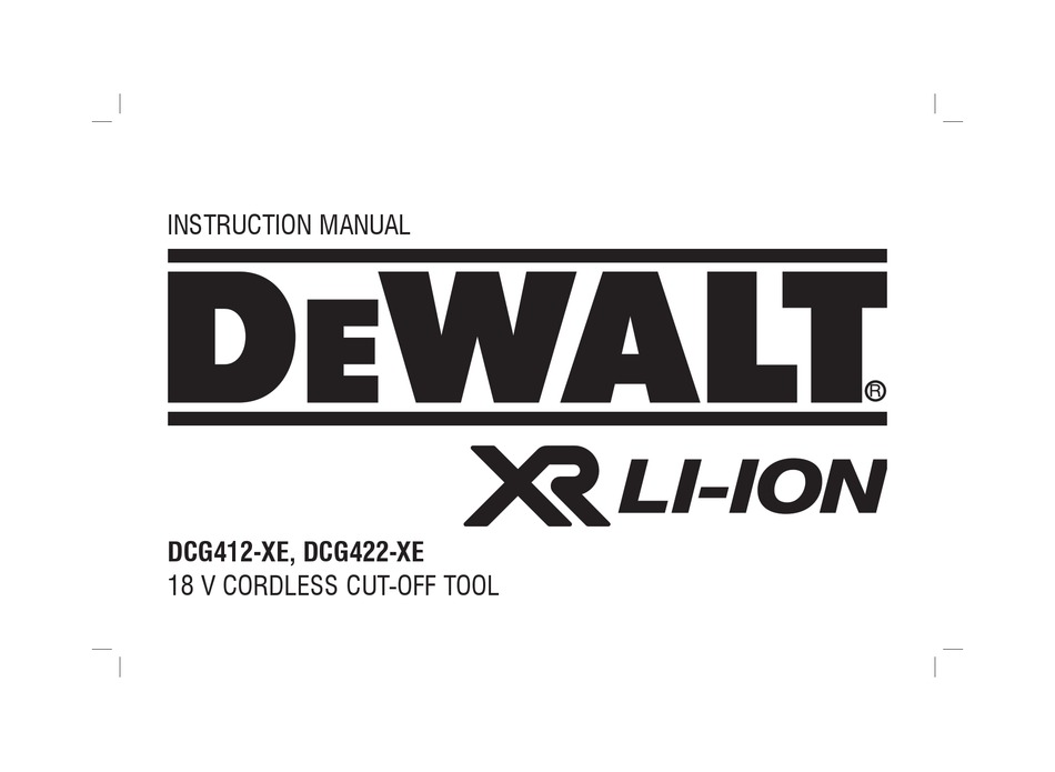 Dewalt deals dcg412 manual