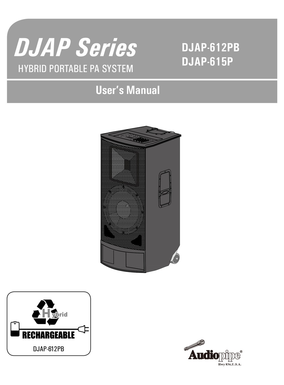 AUDIOPIPE DJAP612PB USER MANUAL Pdf Download ManualsLib