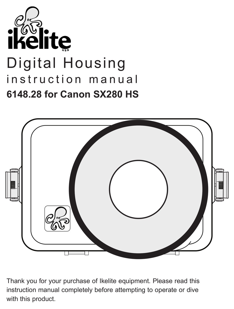 Ikelite 6148 28 For Canon Sx280 Hs Instruction Manual Pdf Download Manualslib